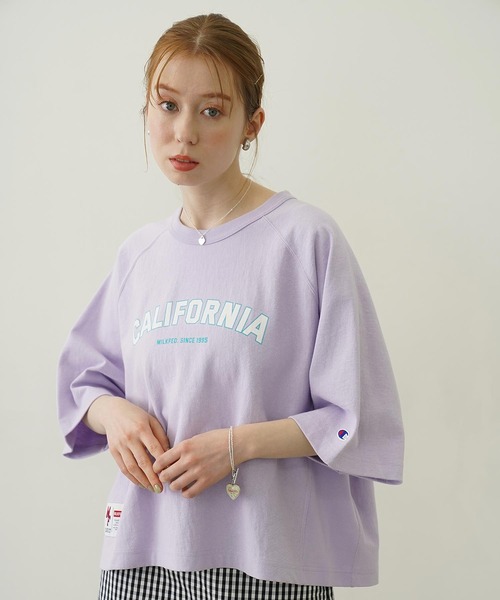 Champion（チャンピオン）の「MILKFED.×CHAMPION CALIFORNIA S/S TEE（Tシャツ/カットソー・レディース・ブラック/ライトブルー/オートミール/ライトパープル・S/M）」の18枚目の写真
