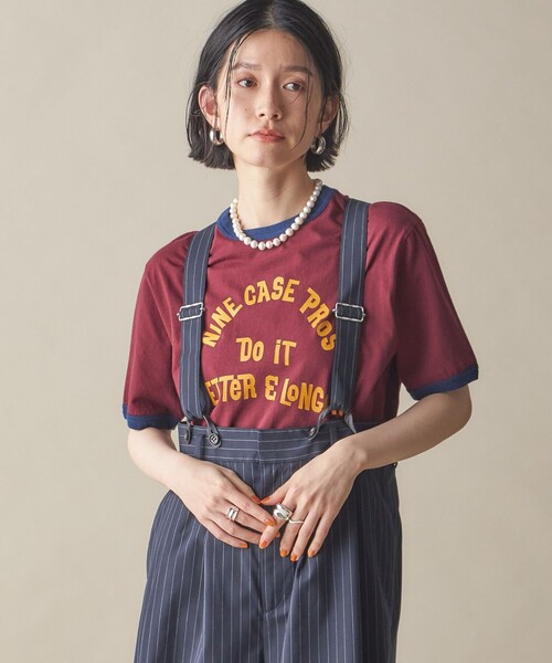 セール】SHIPS NINE CASE:〈洗濯機可能〉プリント リンガー TEE