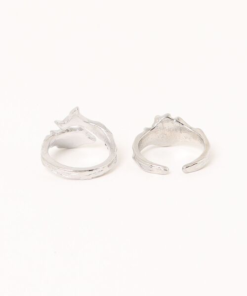 NO WAY(ノーウェイ)の「/ブラックトーンデザインリングセット/2点セット(RZ)(リング・レディース・A/B・FREE)」の9枚目の写真