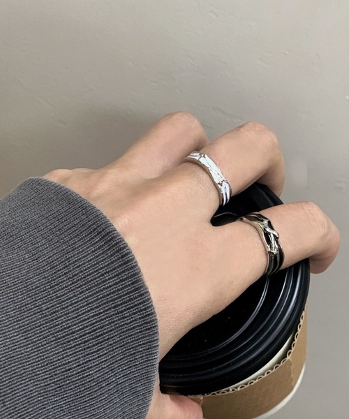 NO WAY(ノーウェイ)の「/ブラックトーンデザインリングセット/2点セット(RZ)(リング・レディース・A/B・FREE)」の6枚目の写真