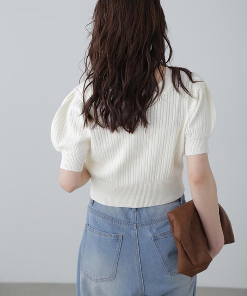 FREE'S MART（フリーズマート）の「◆透かし編み前後2WAYカーディガン（Tシャツ/カットソー・レディース・イエロー/オレンジ/ホワイト/ブラック・FREE）」の16枚目の写真