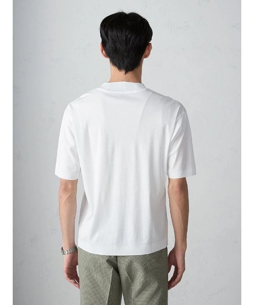 Perfect Suit FActory(パーフェクトスーツファクトリー)の「リブスタート シルケット半袖Tシャツ(Tシャツ/カットソー・メンズ・ブラック/ホワイト/ライトグレー・M/L/LL)」の5枚目の写真
