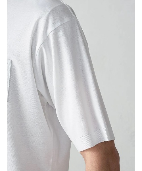 Perfect Suit FActory(パーフェクトスーツファクトリー)の「リブスタート シルケット半袖Tシャツ(Tシャツ/カットソー・メンズ・ブラック/ホワイト/ライトグレー・M/L/LL)」の9枚目の写真