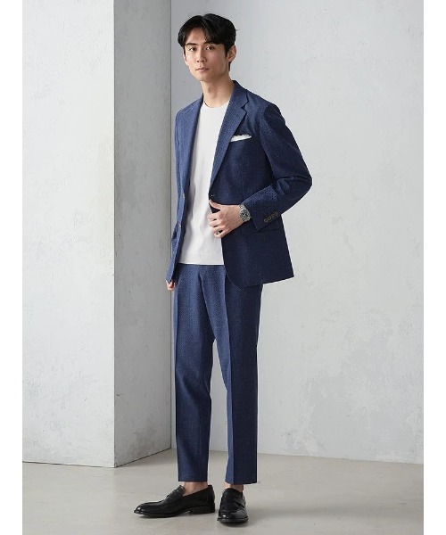 Perfect Suit FActory(パーフェクトスーツファクトリー)の「リブスタート シルケット半袖Tシャツ(Tシャツ/カットソー・メンズ・ブラック/ホワイト/ライトグレー・M/L/LL)」の20枚目の写真