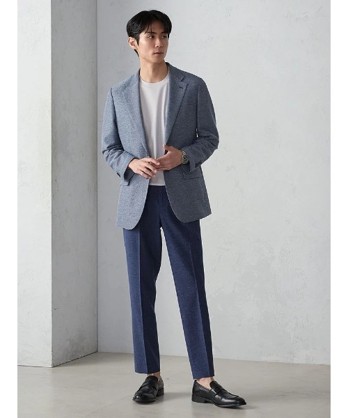 Perfect Suit FActory(パーフェクトスーツファクトリー)の「リブスタート シルケット半袖Tシャツ(Tシャツ/カットソー・メンズ・ブラック/ホワイト/ライトグレー・M/L/LL)」の21枚目の写真