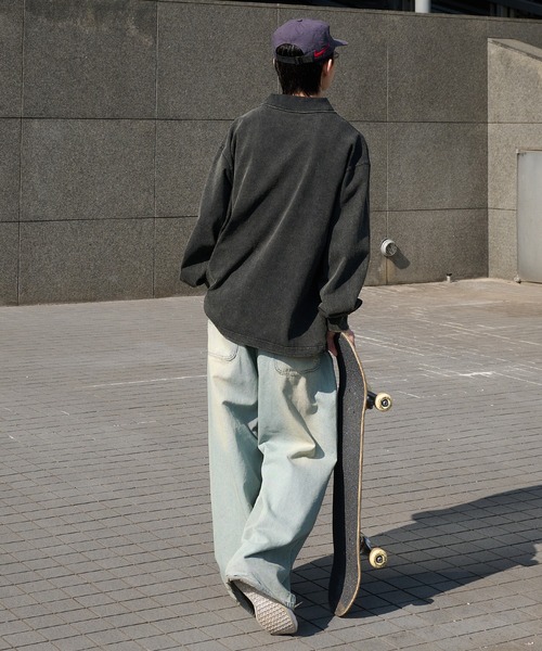 Perushu(ペルーシュ)の「Vintage like v neck polo longt shirt ヴィンテージライクVネックポロロンT(ポロシャツ・メンズ・ベージュ/ネイビー/ブラック/グレー・MEDIUM/LARGE)」の20枚目の写真