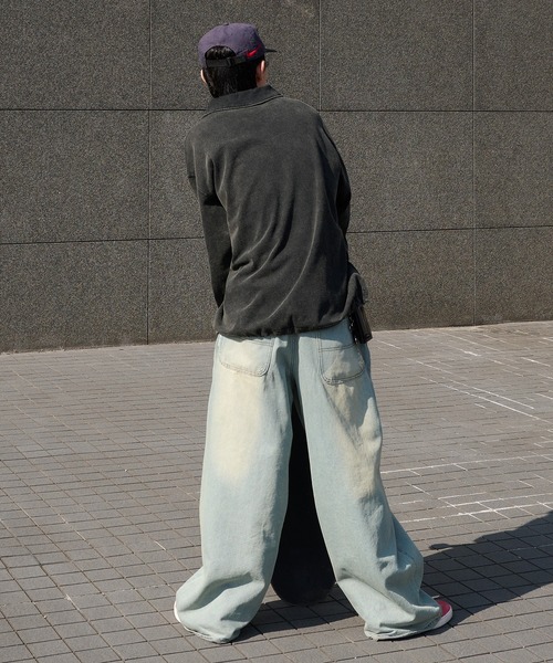 Perushu(ペルーシュ)の「Vintage like v neck polo longt shirt ヴィンテージライクVネックポロロンT(ポロシャツ・メンズ・ベージュ/ネイビー/ブラック/グレー・MEDIUM/LARGE)」の17枚目の写真