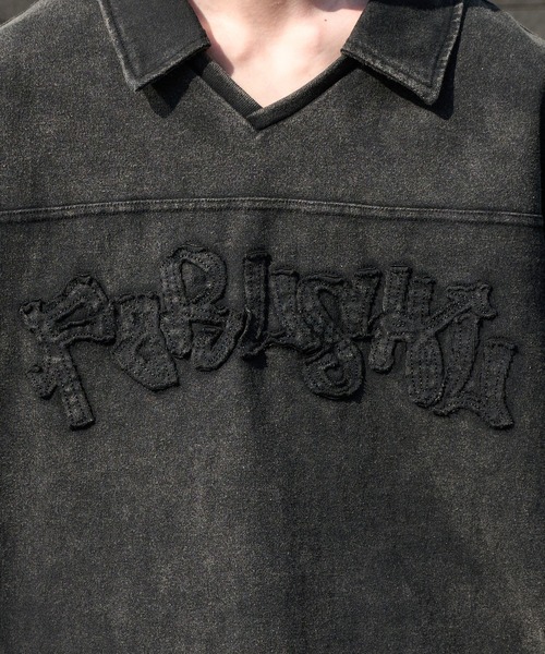 Perushu(ペルーシュ)の「Vintage like v neck polo longt shirt ヴィンテージライクVネックポロロンT(ポロシャツ・メンズ・ベージュ/ネイビー/ブラック/グレー・MEDIUM/LARGE)」の15枚目の写真