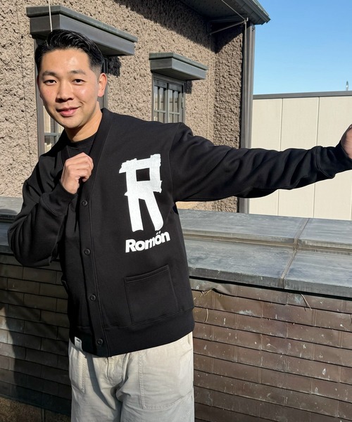 Romon（ロマン）の「Romon Loose Fit Sweat Cardigan（カーディガン/ボレロ・レディース・ダークブラウン/ブラック・L/M/XL）」の2枚目の写真
