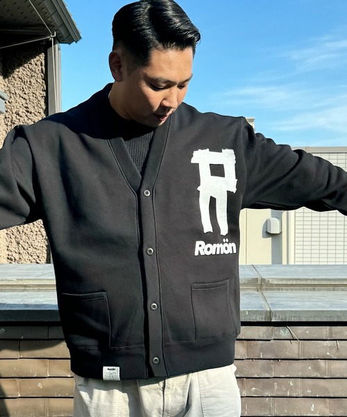 Romon（ロマン）の「Romon Loose Fit Sweat Cardigan（カーディガン/ボレロ・レディース・ダークブラウン/ブラック・L/M/XL）」の3枚目の写真