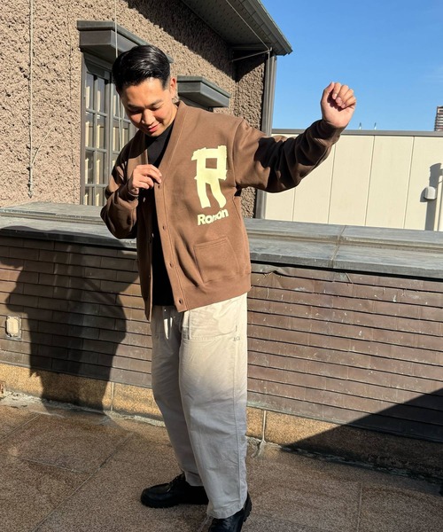 Romon（ロマン）の「Romon Loose Fit Sweat Cardigan（カーディガン/ボレロ・レディース・ダークブラウン/ブラック・L/M/XL）」の6枚目の写真