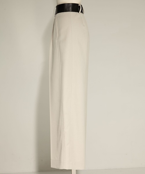 STUDIOUS/ステュディオス】Leather Belted Flare Trousers