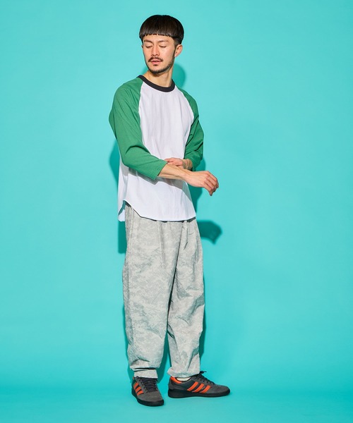 WALLA WALLA SPORT(ワラワラスポーツ)の「3/4 BASEBALL TEE 3-TONE / 3/4 ベースボールT 3トーン(Tシャツ/カットソー・メンズ・ネイビー/マスタード/グリーン/スミクロ・X-LARGE/XX-LARGE/XXX-LARGE/LARGE/MEDIUM/SMALL)」の7枚目の写真