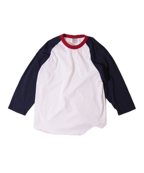 WALLA WALLA SPORT(ワラワラスポーツ)の「3/4 BASEBALL TEE 3-TONE / 3/4 ベースボールT 3トーン(Tシャツ/カットソー・メンズ・ネイビー/マスタード/グリーン/スミクロ・X-LARGE/XX-LARGE/XXX-LARGE/LARGE/MEDIUM/SMALL)」の8枚目の写真