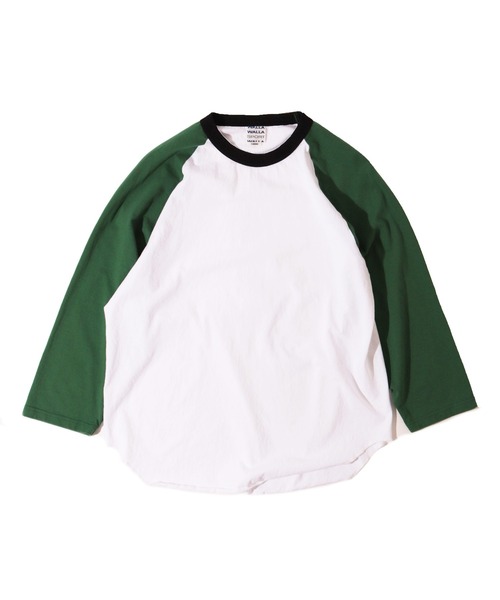 WALLA WALLA SPORT(ワラワラスポーツ)の「3/4 BASEBALL TEE 3-TONE / 3/4 ベースボールT 3トーン(Tシャツ/カットソー・メンズ・ネイビー/マスタード/グリーン/スミクロ・X-LARGE/XX-LARGE/XXX-LARGE/LARGE/MEDIUM/SMALL)」の9枚目の写真