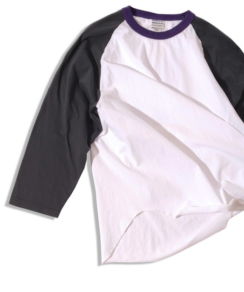 WALLA WALLA SPORT(ワラワラスポーツ)の「3/4 BASEBALL TEE 3-TONE / 3/4 ベースボールT 3トーン(Tシャツ/カットソー・メンズ・ネイビー/マスタード/グリーン/スミクロ・X-LARGE/XX-LARGE/XXX-LARGE/LARGE/MEDIUM/SMALL)」の12枚目の写真