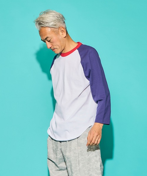 WALLA WALLA SPORT(ワラワラスポーツ)の「3/4 BASEBALL TEE 3-TONE / 3/4 ベースボールT 3トーン(Tシャツ/カットソー・メンズ・ネイビー/マスタード/グリーン/スミクロ・X-LARGE/XX-LARGE/XXX-LARGE/LARGE/MEDIUM/SMALL)」の15枚目の写真