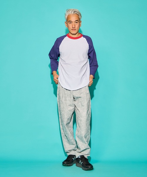 WALLA WALLA SPORT(ワラワラスポーツ)の「3/4 BASEBALL TEE 3-TONE / 3/4 ベースボールT 3トーン(Tシャツ/カットソー・メンズ・ネイビー/マスタード/グリーン/スミクロ・X-LARGE/XX-LARGE/XXX-LARGE/LARGE/MEDIUM/SMALL)」の16枚目の写真
