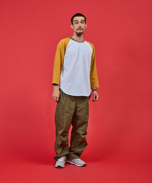 WALLA WALLA SPORT(ワラワラスポーツ)の「3/4 BASEBALL TEE 3-TONE / 3/4 ベースボールT 3トーン(Tシャツ/カットソー・メンズ・ネイビー/マスタード/グリーン/スミクロ・X-LARGE/XX-LARGE/XXX-LARGE/LARGE/MEDIUM/SMALL)」の19枚目の写真