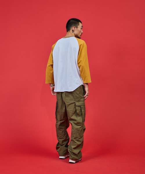 WALLA WALLA SPORT(ワラワラスポーツ)の「3/4 BASEBALL TEE 3-TONE / 3/4 ベースボールT 3トーン(Tシャツ/カットソー・メンズ・ネイビー/マスタード/グリーン/スミクロ・X-LARGE/XX-LARGE/XXX-LARGE/LARGE/MEDIUM/SMALL)」の21枚目の写真