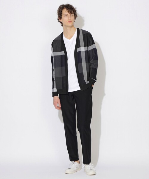 BLACK LABEL CRESTBRIDGE（ブラックレーベル・クレストブリッジ）の「【WEB・一部店舗限定】クレストブリッジチェックインレーキナガシカーディガン（カーディガン/ボレロ・メンズ・ベージュ系その他6/ダークネイビー・M）」の3枚目の写真