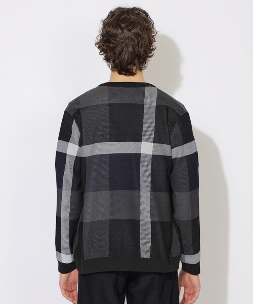 BLACK LABEL CRESTBRIDGE（ブラックレーベル・クレストブリッジ）の「【WEB・一部店舗限定】クレストブリッジチェックインレーキナガシカーディガン（カーディガン/ボレロ・メンズ・ベージュ系その他6/ダークネイビー・M）」の5枚目の写真