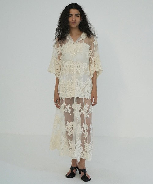 CLANE(クラネ)の「SHEER FLOWER LACE SKIRT(スカート・レディース・その他/アイボリー・1/0/2)」の6枚目の写真