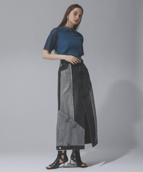 HARE（ハレ）の「サイコウチクデニムスカート(HARE)（デニムスカート・レディース・ブルー/ブラック・FREE）」の5枚目の写真