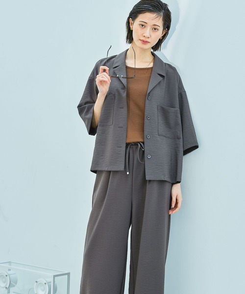 LAKOLE(ラコレ)の「【セットアップ対応/多機能ウェア】サップVTG開襟シャツ / 452732(シャツ/ブラウス・レディース・スミクロ/チャコールグレー/ライトベージュ・FREE)」の20枚目の写真