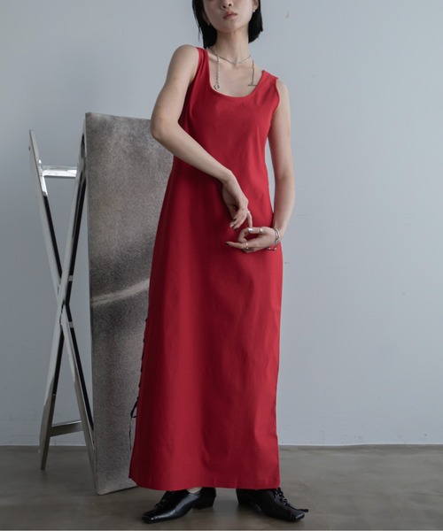 VACANCY（ヴァカンシー）の「レースアップ2wayチャイナワンピース（ワンピース・レディース・ブラック/レッド・LARGE/MEDIUM）」の12枚目の写真