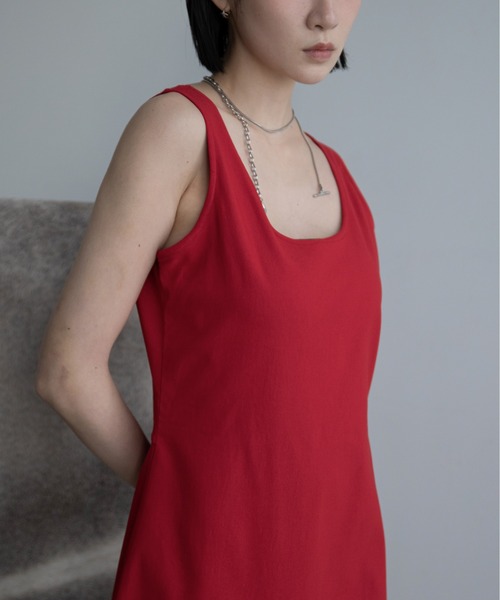 VACANCY（ヴァカンシー）の「レースアップ2wayチャイナワンピース（ワンピース・レディース・ブラック/レッド・LARGE/MEDIUM）」の4枚目の写真