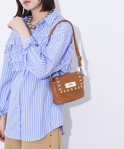 GRAIN(グレイン)の「【GRAIN/グレイン】ヴィンテージステッチミニショルダーバッグ(ショルダーバッグ・レディース・ブラウン/ネイビー/レッド/ブラック/ピンク/ホワイト/カーキ・FREE)」の13枚目の写真