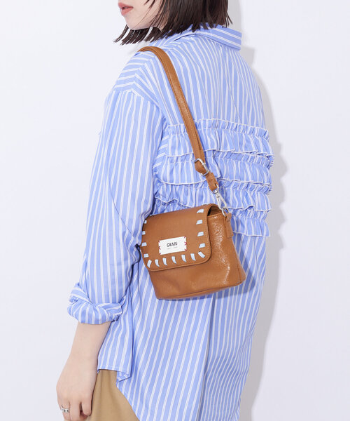 GRAIN(グレイン)の「【GRAIN/グレイン】ヴィンテージステッチミニショルダーバッグ(ショルダーバッグ・レディース・ブラウン/ネイビー/レッド/ブラック/ピンク/ホワイト/カーキ・FREE)」の14枚目の写真