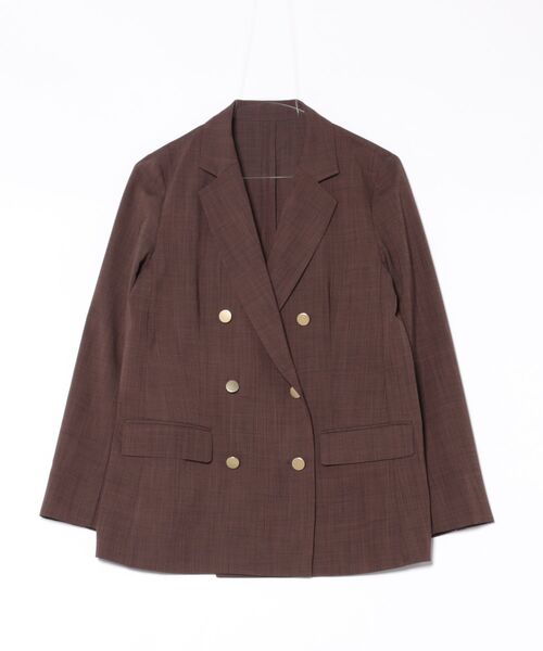 ウォッシャブルリネンライクダブルジャケット