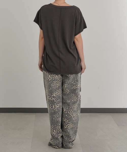 tシャツ カットオフ デザインプリントTシャツ FMN-25SS-CS-007 レディース セール】カットオフ デザインプリントTシャツ FMN-25SS-CS-007