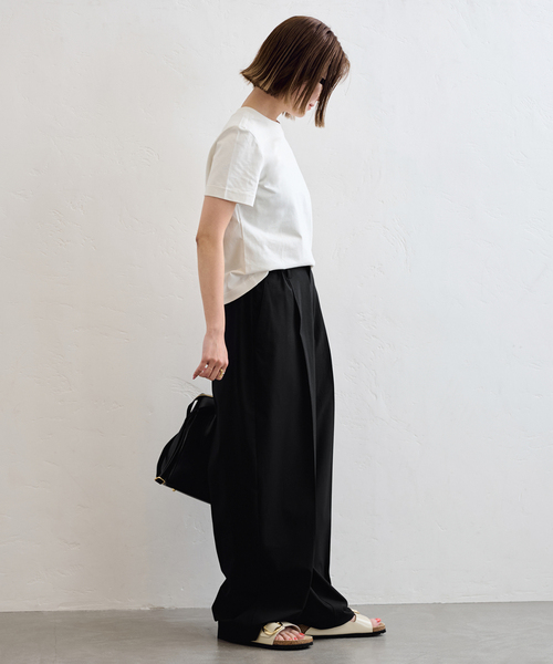U by SPICK&SPAN(ユーバイスピックアンドスパン)の「《追加》2WAYトロタックイージーワイド(スラックス・レディース・チャコールグレー/ブラック・38/36)」の9枚目の写真