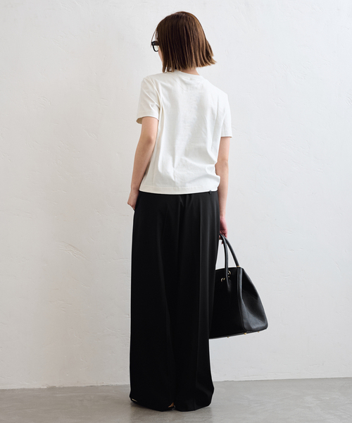 U by SPICK&SPAN(ユーバイスピックアンドスパン)の「《追加》2WAYトロタックイージーワイド(スラックス・レディース・チャコールグレー/ブラック・38/36)」の10枚目の写真