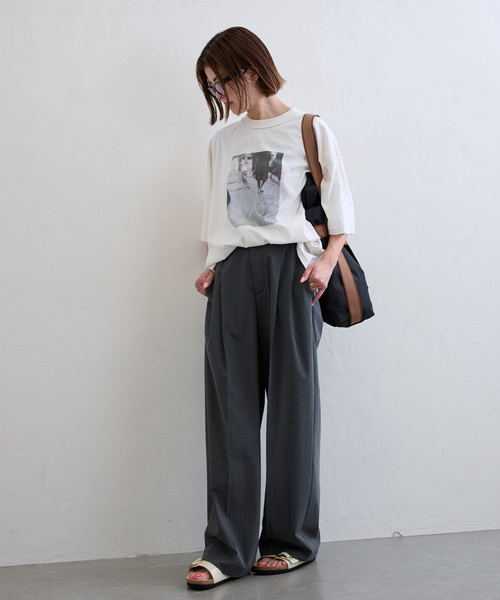 U by SPICK&SPAN(ユーバイスピックアンドスパン)の「《追加》2WAYトロタックイージーワイド(スラックス・レディース・チャコールグレー/ブラック・38/36)」の17枚目の写真