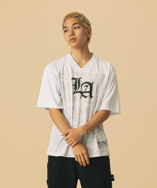 [X-LARGE]* Game Shirt * Old English ゲームシャツ OLD ENGLISH FOOTBALL JERSEY（Tシャツ/カットソー）｜XLARGE