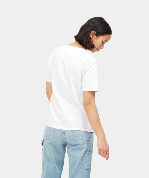 Carhartt WIP(カーハートダブリューアイピー)の「Carhartt WIP W' S/S POCKET T-SHIRT(カーハートワークインプログレス ウィメンズ ショートスリーブ ポケット Tシャツ)(Tシャツ/カットソー・レディース・ホワイト/グリーン系/ブラック・X-SMALL/SMALL/MEDIUM)」の6枚目の写真