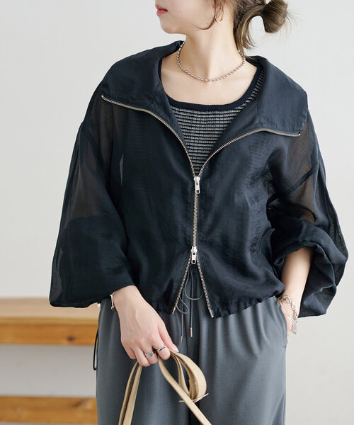 DISCOAT（ディスコート）の「【WEB限定】マルチボーダーニットタンク《前後2WAY》（タンクトップ・レディース・ベージュ/グリーン/ブラック・MEDIUM）」の11枚目の写真