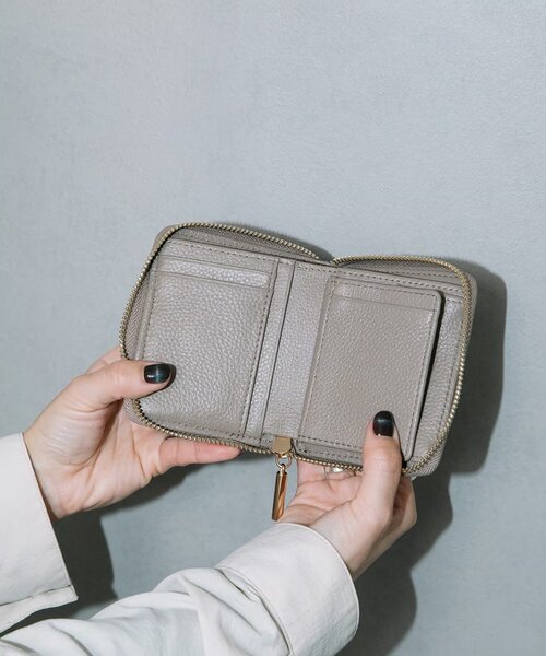 【mar】BEAURE シルバー レザー 二つ折り財布 ビュレ Beau're BEAURE ヴュレ カウレザー 二つ折り 財布