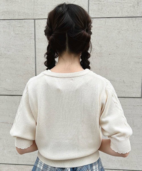 【洗える】リトルローズ 刺繍 サマーニット カーディガン セール】リトルローズ刺繍サマーニットカーディガン【お揃いの