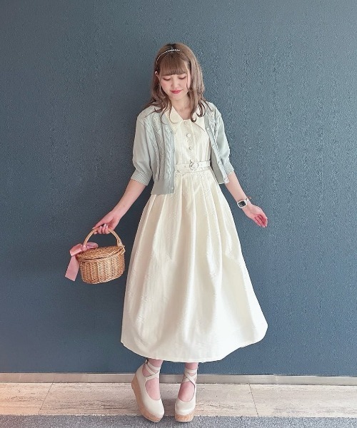 セール】リトルローズ刺繍サマーニットカーディガン【お揃いの