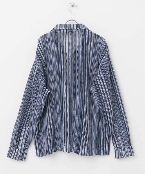 ITEMS URBANRESEARCH（アイテムズ アーバンリサーチ）の「マルチストライプレースオープンカラーシャツ（シャツ/ブラウス・メンズ・オレンジ・LARGE/MEDIUM）」の6枚目の写真