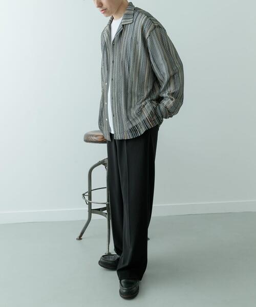 ITEMS URBANRESEARCH（アイテムズ アーバンリサーチ）の「マルチストライプレースオープンカラーシャツ（シャツ/ブラウス・メンズ・オレンジ・LARGE/MEDIUM）」の16枚目の写真
