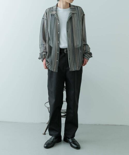 ITEMS URBANRESEARCH（アイテムズ アーバンリサーチ）の「マルチストライプレースオープンカラーシャツ（シャツ/ブラウス・メンズ・オレンジ・LARGE/MEDIUM）」の19枚目の写真