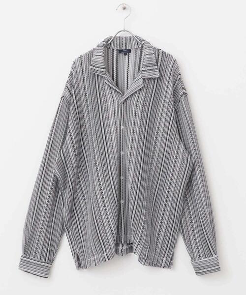 ITEMS URBANRESEARCH（アイテムズ アーバンリサーチ）の「マルチストライプレースオープンカラーシャツ（シャツ/ブラウス・メンズ・オレンジ・LARGE/MEDIUM）」の22枚目の写真