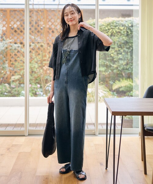 新品　エニィファム　デニムサロペット 洗濯機可】デニムサロペット（つなぎ/オールインワン）｜any Fam