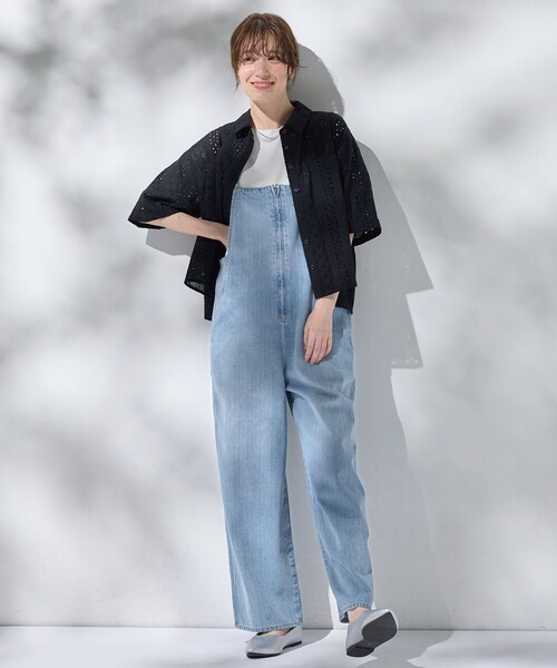 新品　エニィファム　デニムサロペット 洗濯機可】デニムサロペット（つなぎ/オールインワン）｜any Fam